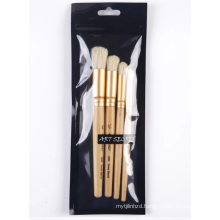 professional stencil brush set bristle brush wooden handle